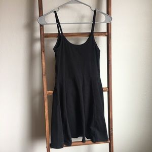 SO / black skater dress with spaghetti straps